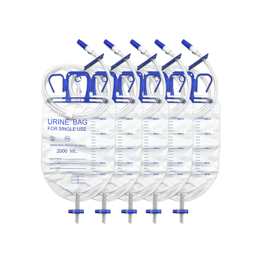 ตัวเลือกหรูหรา 2000 มล. Anti-Reflux Option ถุงระบายน้ำปัสสาวะแบบไม่มีน้ำยางพร้อมท่อกว้างพิเศษ 10 มม.